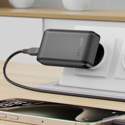 9. Ładowarka Acefast A100 65W GaN 2 USB-C+ USB-A ultra cienka - czarna