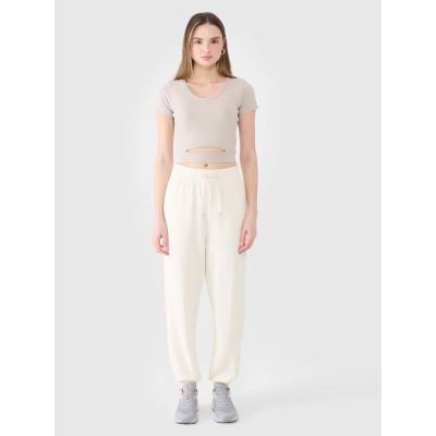 6. T-shirt crop top gładki damski 4F 4FRSS25TTSHF2695-83S