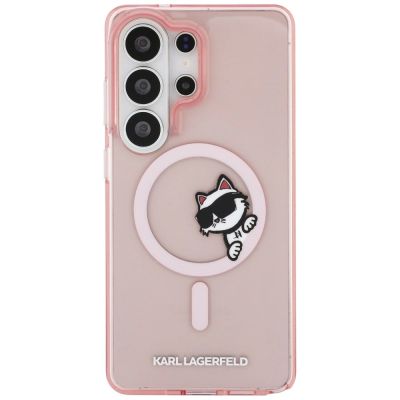 3. Etui Karl Lagerfeld IML Peekaboo Choupette MagSafe na Samsung Galaxy S26 Ultra - różowe