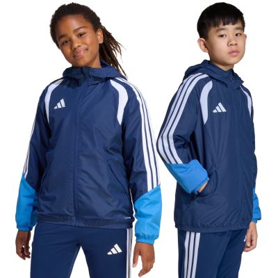 8. Kurtka dla dzieci adidas Tiro 26 Competition All Weather niebieska JL7300