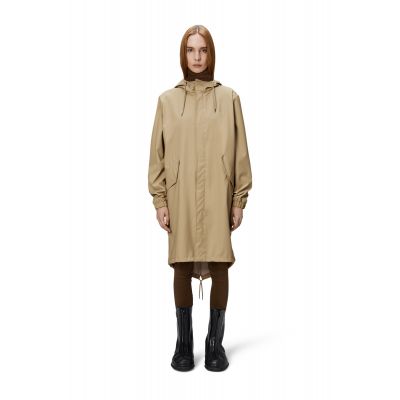 5. Kurtka, płaszcz przeciwdeszczowy Rains unisex Fishtail Parka W3 18140 24 SAND