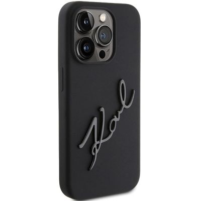 4. Etui Karl Lagerfeld Silicone Karl Script na iPhone 15 Pro - czarne