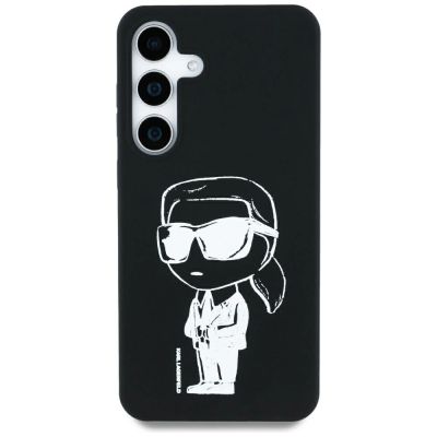 3. Etui Karl Lagerfeld Silicone Graffiti Ikonik Printed Logo MagSafe Samsung Galaxy S25 czarny