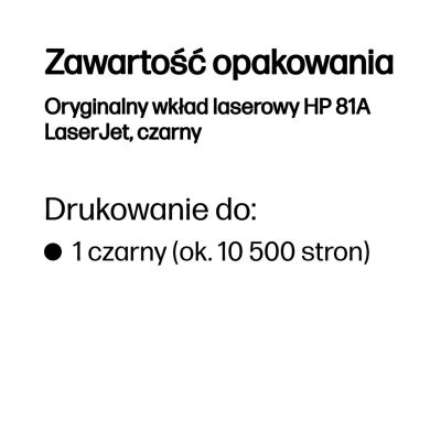 30. HP Oryginalny wkład laserowy 81A LaserJet, czarny