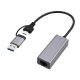 GEMBIRD KARTA SIECIOWA USB 3.1 + TYPE-C DO LAN 2.5GB/S SZARY