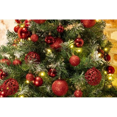 23. BOMBKA DEKORACYJNA PLASTIKOWA 6CM SET 35 SZT CZERWONA