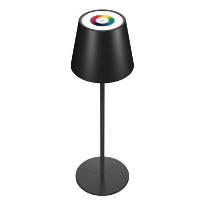 RealPower LED-RGB Tischlampe dimmbar mit Akku,schwarz