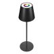 RealPower LED-RGB Tischlampe dimmbar mit Akku,schwarz