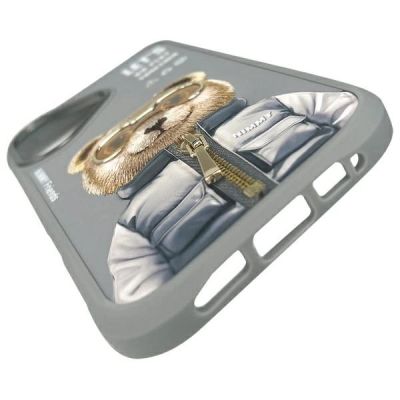 8. Etui Nimmy Cool&Cute 2.0 Bear na iPhone 16 - szare