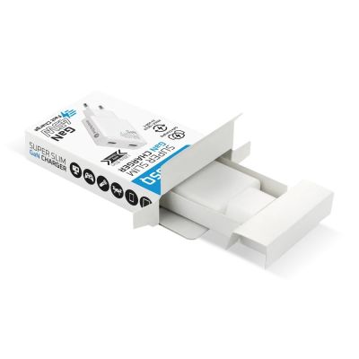 8. EVERACTIVE ŁADOWARKA SIECIOWA GAN SUPER SLIM 2X USB-C PD 45W BIAŁA SC-465Q