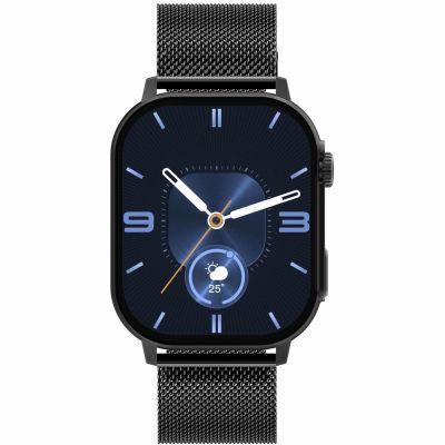4. Smartwatch Gravity GT15-2 Pomarańczowy Pasek Silikonowy + Czarna Bransoleta