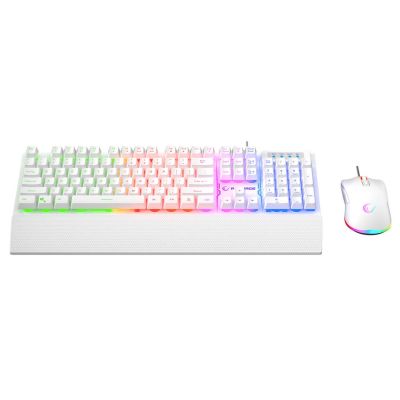 4. RAMPAGE FORTUNA ZESTAW GAMINGOWY KLAWIATURA Z PODKŁADKĄ I MYSZ 12800 DPI WHT