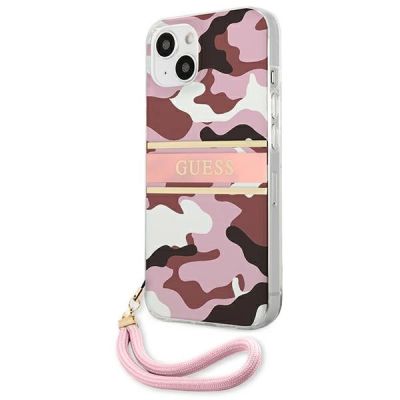 2. Etui Guess Camo Strap Collection na iPhone 13 - różowe