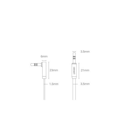 14. Ugreen płaski kabel przewód audio AUX 3,5 mm mini jack 3m srebrny (10728)