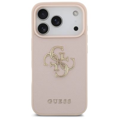 3. Etui Guess Grained Big 4G & Classic Logo na iPhone 17 Pro - różowe