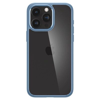 9. Etui Spigen Crystal Hybrid na iPhone 15 Pro Max - przezroczysto-niebieskie
