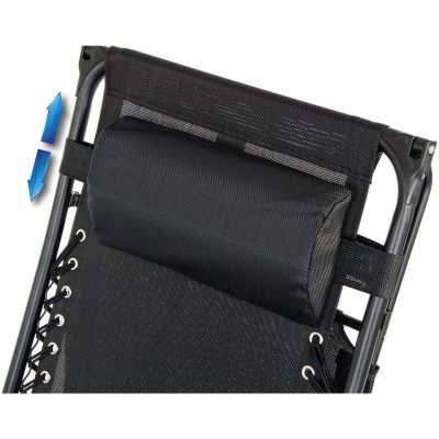 49. LEŻAK OGRODOWY SKŁADANY WIELOFUNKCYJNY Z DASZKIEM 173X52/65X110CM CZARNO-SZARY