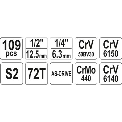 Yato YT-38891 zestaw kluczy i narzędzi- 109 sztuk