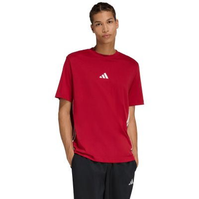 Koszulka męska adidas Essentials 3-Stripes czerwona KD4865