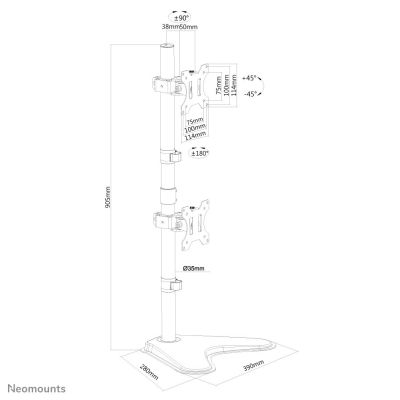 10. Uchwyt biurkowy NewStar Neomounts FPMA-D550DDV 10-32" Czarny