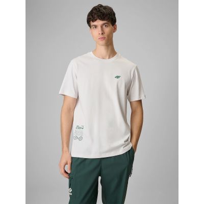 T-shirt regular z nadrukiem męski 4F 4FRSS26TTSHM3814-11S