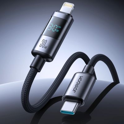 4. Kabel Joyroom S-A16 Pro Prism Series 30W USB-C - Lightning z wyświetlaczem 1,2m - czarny