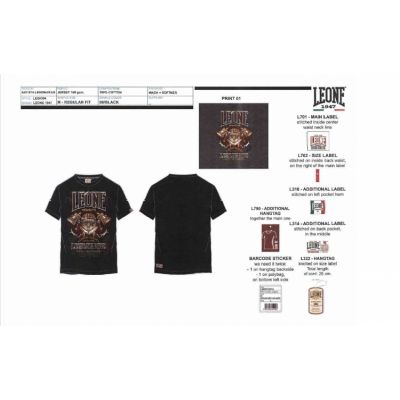 5. T-shirt męski LEONE LEGIO04 czarny "XL"