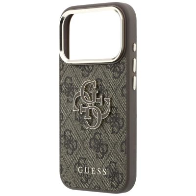 6. Etui Guess 4G & Big Resin Logo na iPhone 17 Pro / 18 Pro - brązowe