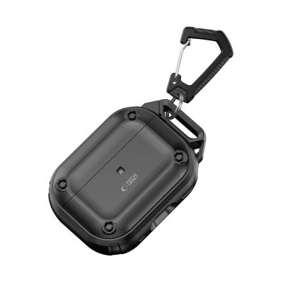 5. Etui Tech-Protect Rough Hook z karabińczykiem na Apple AirPods Pro 1 / 2 - czarny