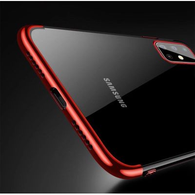 7. Clear Color case żelowy pokrowiec etui z metaliczną ramką Samsung Galaxy A72 4G niebieski