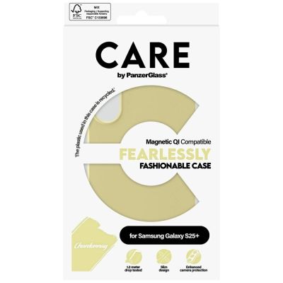 4. Etui CARE by PanzerGlass Fashion QI do Samsung Galaxy S25+ - zółty