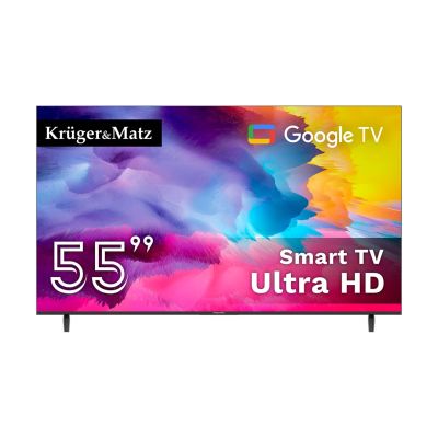 6. KRUGER&MATZ TELEWIZOR LED 55" UHD GOOGLETV, DVB-T2/S2/T/C H.265 HEVC KM0255UHD-G
