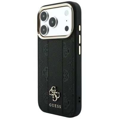 2. Etui Guess Stripe Peony 4G Logo MagSafe na iPhone 17 Pro / 18 Pro - czarne
