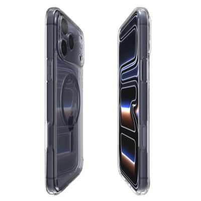 6. Etui Spigen Ultra Hybrid MagSafe na iPhone 17 Pro - przezroczysto-granatowe