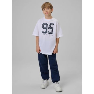 7. T-shirt loose z nadrukiem chłopięcy 4F 4FJRSS26TTSHM3786-10S