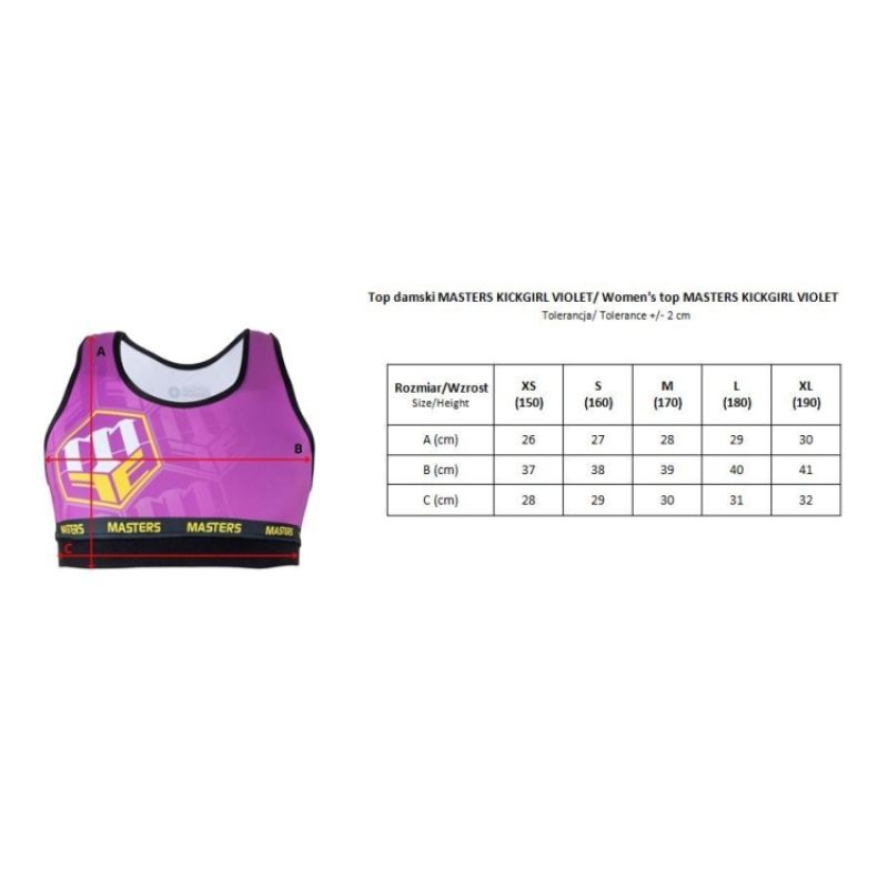 3. Top damski krótki MASTERS KICKGIRL VIOLET