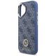 6. Etui Guess 4G Strass Logo & Big Strap Metal Buttons MagSafe na iPhone 17 - niebieskie
