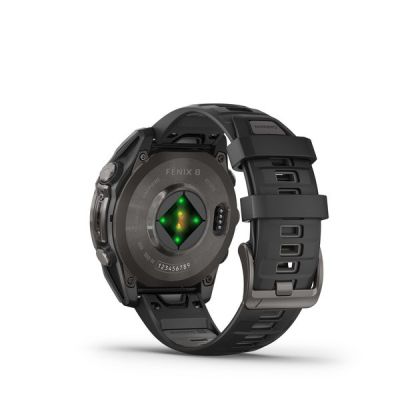 6. Garmin fenix 8 3,56 cm (1.4") AMOLED 47 mm Cyfrowy 454 x 454 px Ekran dotykowy Czarny Wi-Fi GPS