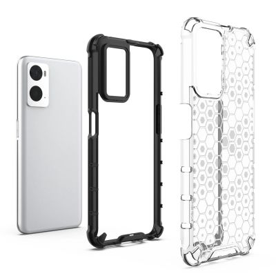 4. Honeycomb etui pancerny pokrowiec z żelową ramką Oppo A76 / Oppo A36 / Realme 9i przezroczysty