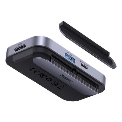 8. Uniwersalny HUB USB do tabletu / smartfona 6w1 USB-C Baseus PadJoy - ciemnoszary