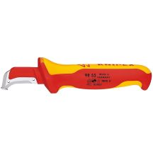 Knipex Kabelmantelmesser 009855 Metaliczny, Czerwony, Żółty Stałe ostrze noża
