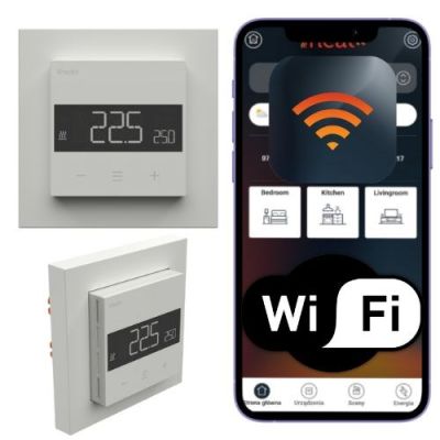 2. Termostat Heatit WiFi6 White RAL 9003 Wi-Fi Thermostat 3600W 16A
