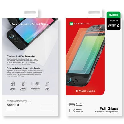 4. Szkło hartowane AMAZINGTHING Radix Matte Glass do Nintendo Switch 2 (2 szt.)