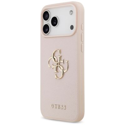 2. Etui Guess Grained Big 4G & Classic Logo na iPhone 17 Pro Max - różowe