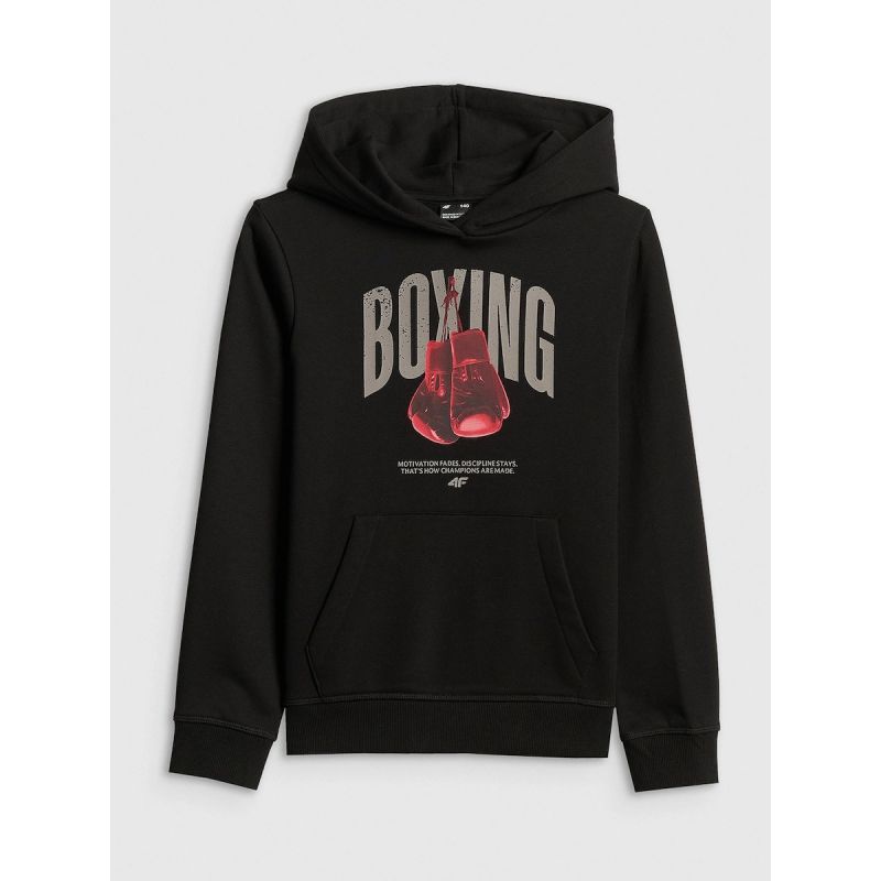 8. Bluza dresowa regular z kapturem chłopięca 4F 4FJRSS26TSWSM2904-20S