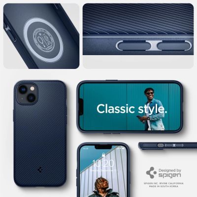 11. Etui Spigen Mag Armor na iPhone 14 Plus - niebieskie
