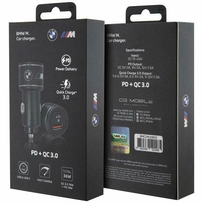 3. Ładowarka samochodowa BMW M Edition PD QC 3.0 20W Fast Charge - czarne