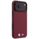 4. Etui BMW M Carbon Metal Logo MagSafe na iPhone 17 Pro / 18 Pro - bordowe