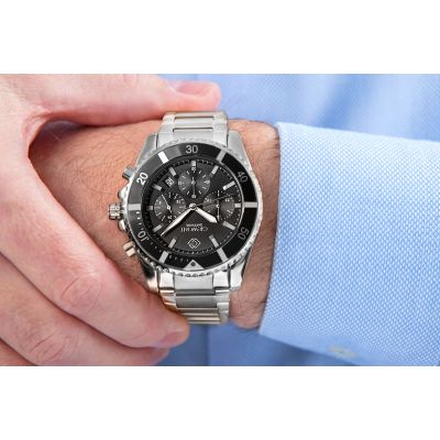 4. Zegarek Męski Giewont Chronograph Sapphire Srebrny GW3970-B2