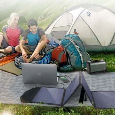 14. Ładowarka Choetech SC009-V2 solarna składana 100W USB-C / 2x USB-A PD QC - czarna